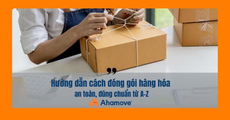 Hình ảnh minh họa cách đóng gói hàng hóa cẩn thận, chắc chắn trước khi gửi qua dịch vụ vận chuyển đường dài.